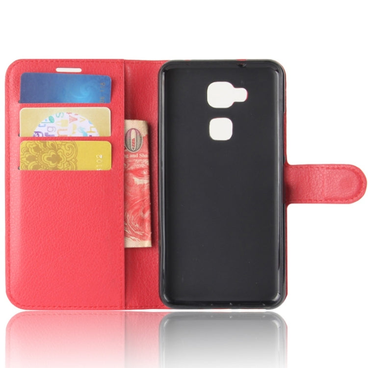 For BQ Aquaris V Litchi Texture Horizontal Flip Leather Case with Holder & Card Slots & Wallet