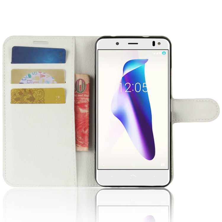 For BQ Aquaris V Litchi Texture Horizontal Flip Leather Case with Holder & Card Slots & Wallet