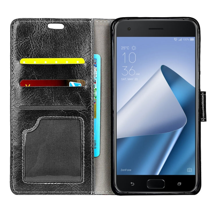 For Asus  ZenFone 4 Pro ZS551KL Retro Crazy Horse Texture Horizontal Flip Leather Case with Holder & Card Slots & Wallet & Photo Frame