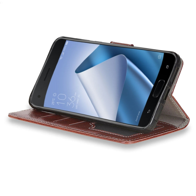 For Asus  ZenFone 4 Pro ZS551KL Retro Crazy Horse Texture Horizontal Flip Leather Case with Holder & Card Slots & Wallet & Photo Frame