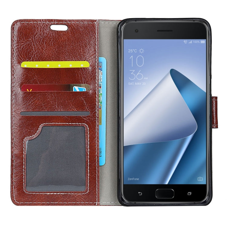 For Asus  ZenFone 4 Pro ZS551KL Retro Crazy Horse Texture Horizontal Flip Leather Case with Holder & Card Slots & Wallet & Photo Frame