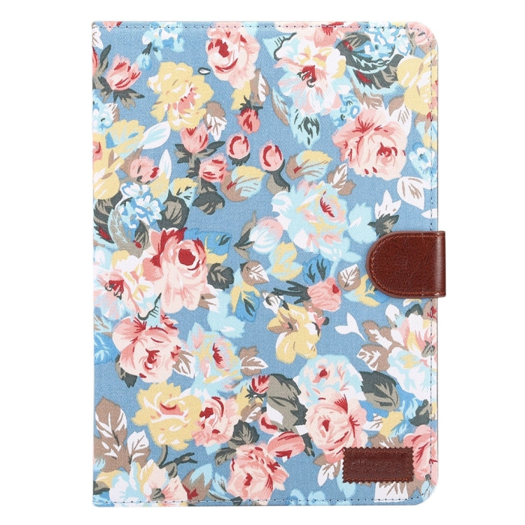 For Huawei  MediaPad M3 Lite 10 inch Flower Pattern Cloth Surface PC Horizontal Flip Leather Protective Case with Holder & Card Slots & Wallet & Photo Frame