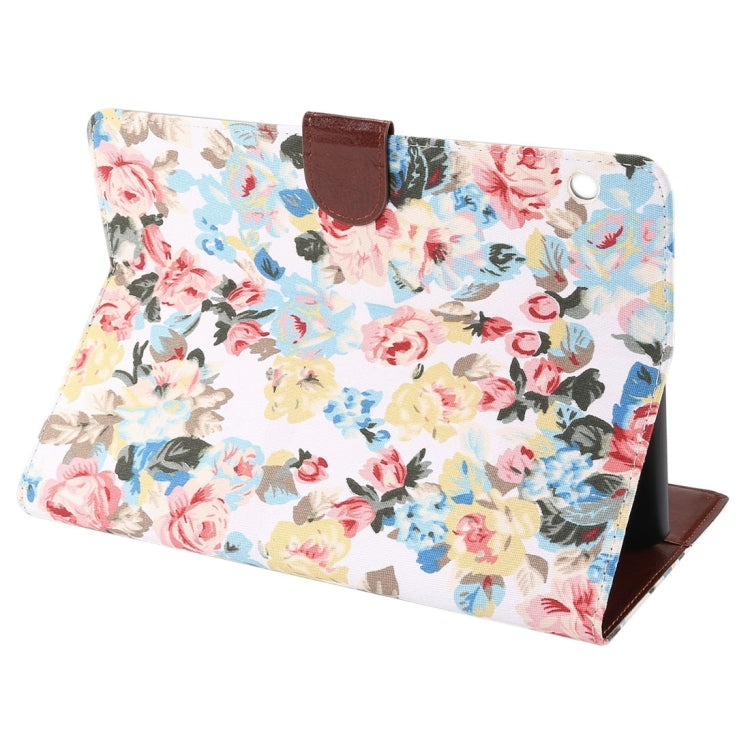 For Huawei  MediaPad M3 Lite 10 inch Flower Pattern Cloth Surface PC Horizontal Flip Leather Protective Case with Holder & Card Slots & Wallet & Photo Frame