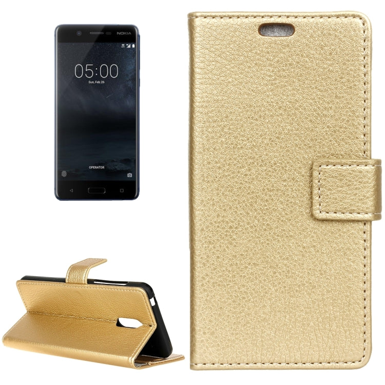 For Nokia 5 Litchi Texture Horizontal Flip Leather Case with Holder & Card Slots & Wallet & Photo Frame