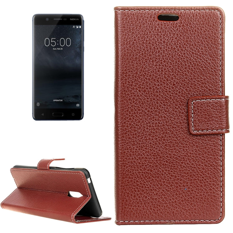 For Nokia 5 Litchi Texture Horizontal Flip Leather Case with Holder & Card Slots & Wallet & Photo Frame