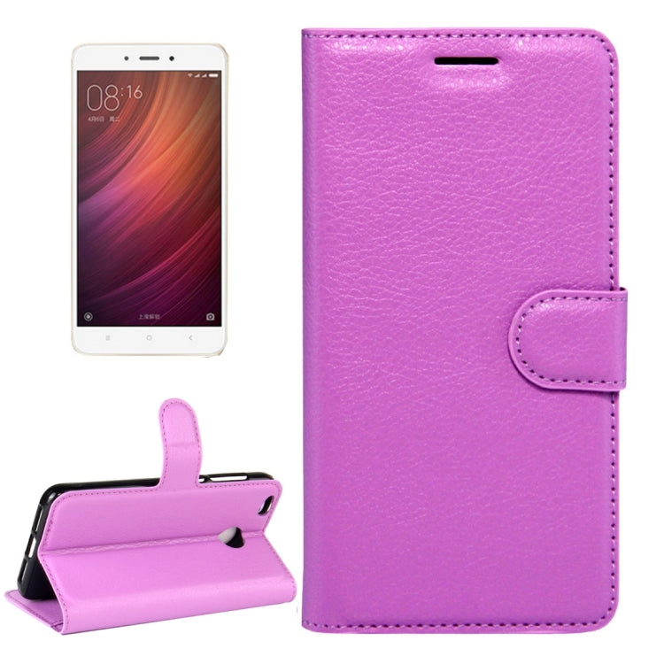 For Xiaomi  Redmi 4X Litchi Texture Horizontal Flip Leather Case with Magnetic Buckle & Holder & Card Slots & Wallet