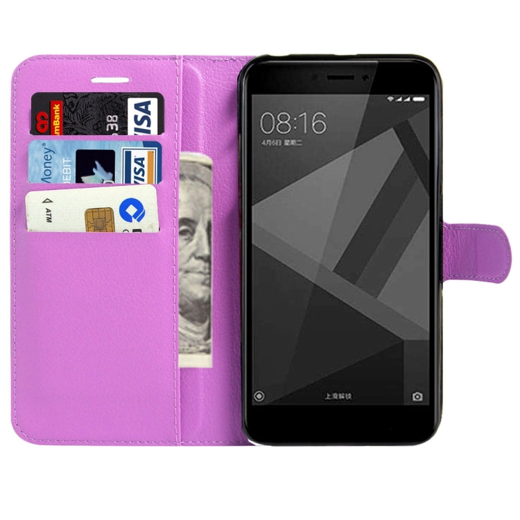 For Xiaomi  Redmi 4X Litchi Texture Horizontal Flip Leather Case with Magnetic Buckle & Holder & Card Slots & Wallet