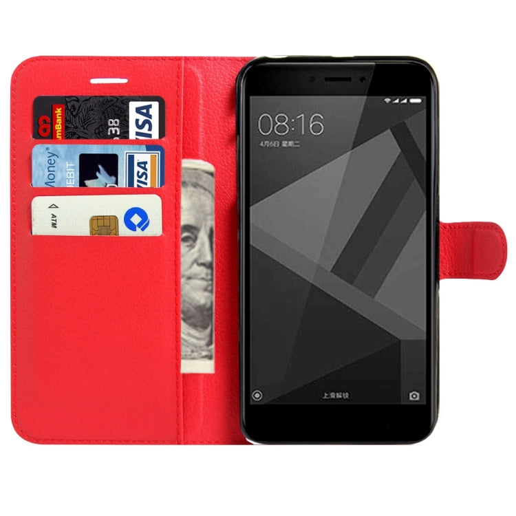 For Xiaomi  Redmi 4X Litchi Texture Horizontal Flip Leather Case with Magnetic Buckle & Holder & Card Slots & Wallet