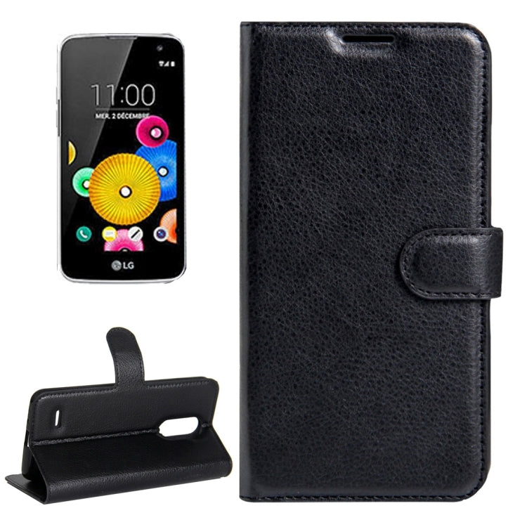 For LG K4 (2017) EU Version Litchi Texture Horizontal Flip Leather Case with Magnetic Buckle & Holder & Card Slots & Wallet