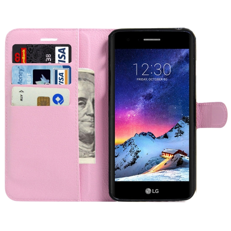 For LG K4 (2017) EU Version Litchi Texture Horizontal Flip Leather Case with Magnetic Buckle & Holder & Card Slots & Wallet