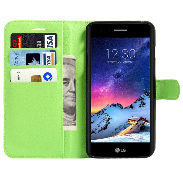 For LG K4 (2017) EU Version Litchi Texture Horizontal Flip Leather Case with Magnetic Buckle & Holder & Card Slots & Wallet
