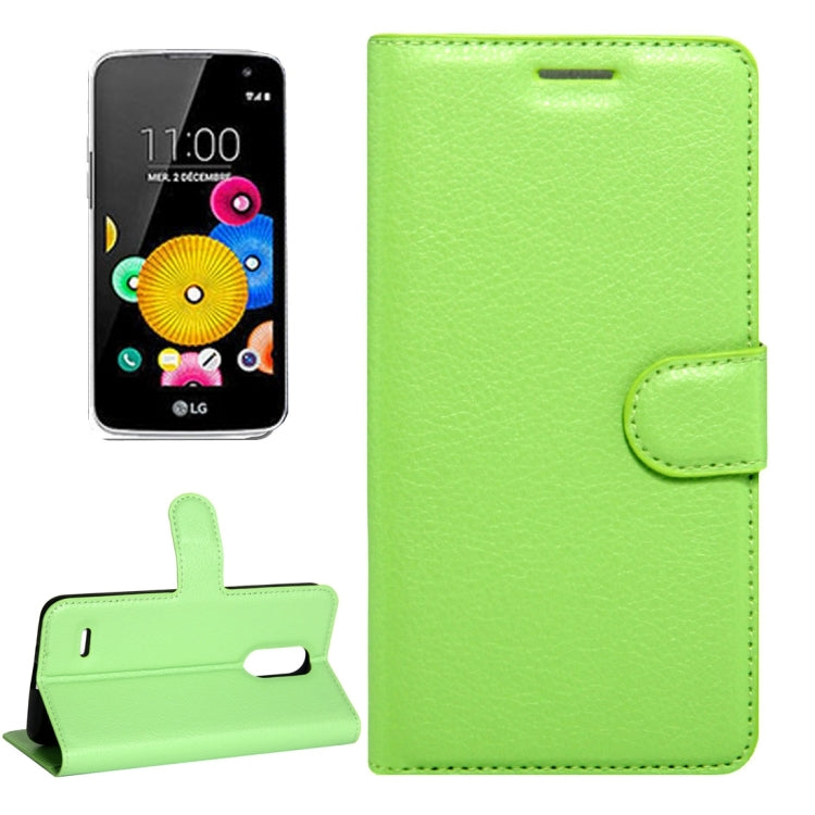 For LG K4 (2017) EU Version Litchi Texture Horizontal Flip Leather Case with Magnetic Buckle & Holder & Card Slots & Wallet