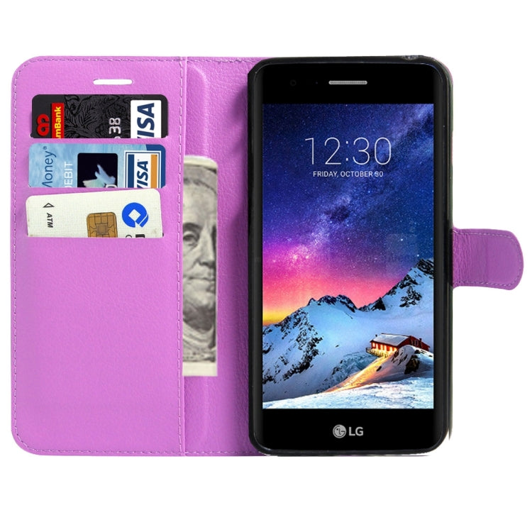 For LG K4 (2017) EU Version Litchi Texture Horizontal Flip Leather Case with Magnetic Buckle & Holder & Card Slots & Wallet