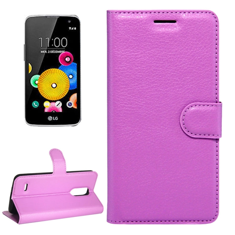 For LG K4 (2017) EU Version Litchi Texture Horizontal Flip Leather Case with Magnetic Buckle & Holder & Card Slots & Wallet
