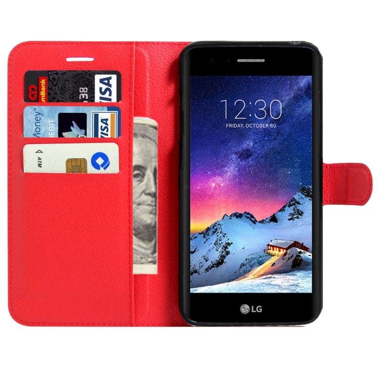 For LG K4 (2017) EU Version Litchi Texture Horizontal Flip Leather Case with Magnetic Buckle & Holder & Card Slots & Wallet