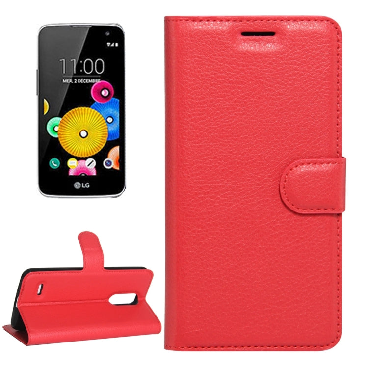 For LG K4 (2017) EU Version Litchi Texture Horizontal Flip Leather Case with Magnetic Buckle & Holder & Card Slots & Wallet