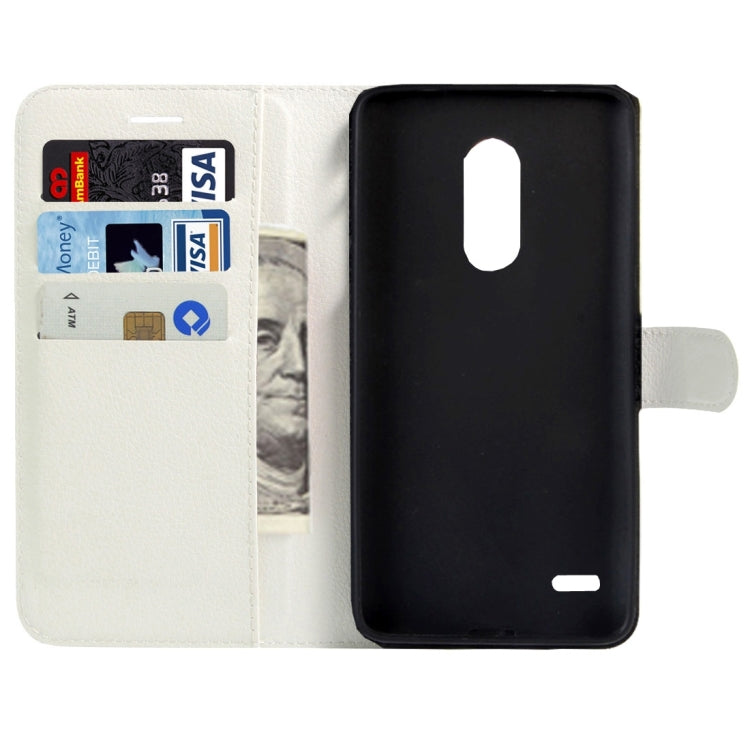 For LG K4 (2017) EU Version Litchi Texture Horizontal Flip Leather Case with Magnetic Buckle & Holder & Card Slots & Wallet