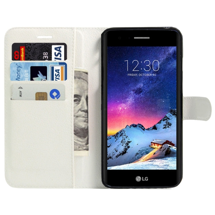 For LG K4 (2017) EU Version Litchi Texture Horizontal Flip Leather Case with Magnetic Buckle & Holder & Card Slots & Wallet