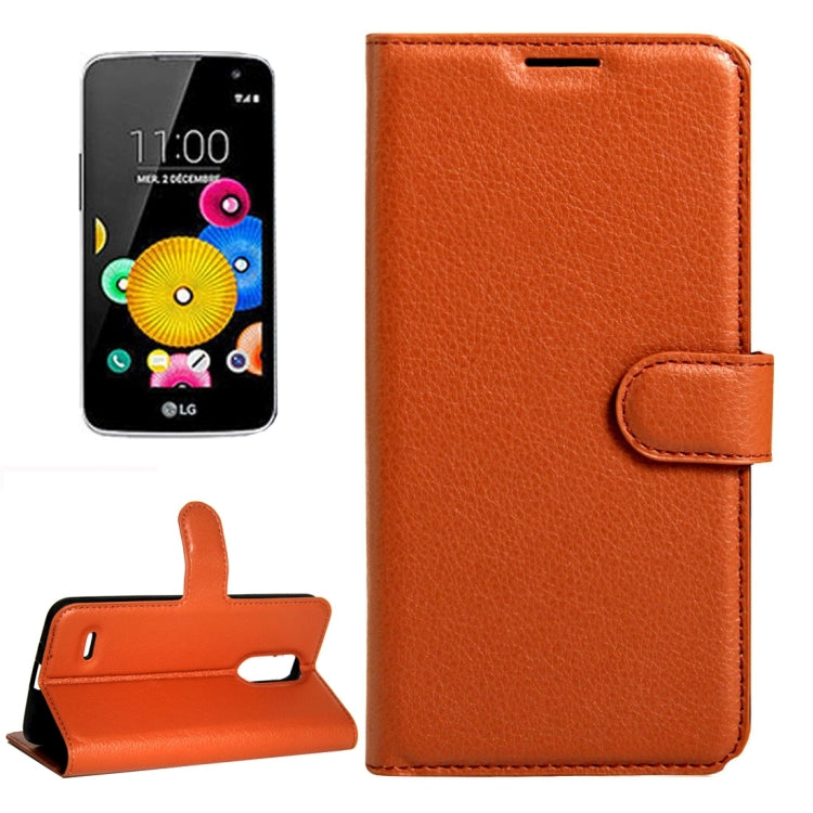 For LG K4 (2017) EU Version Litchi Texture Horizontal Flip Leather Case with Magnetic Buckle & Holder & Card Slots & Wallet