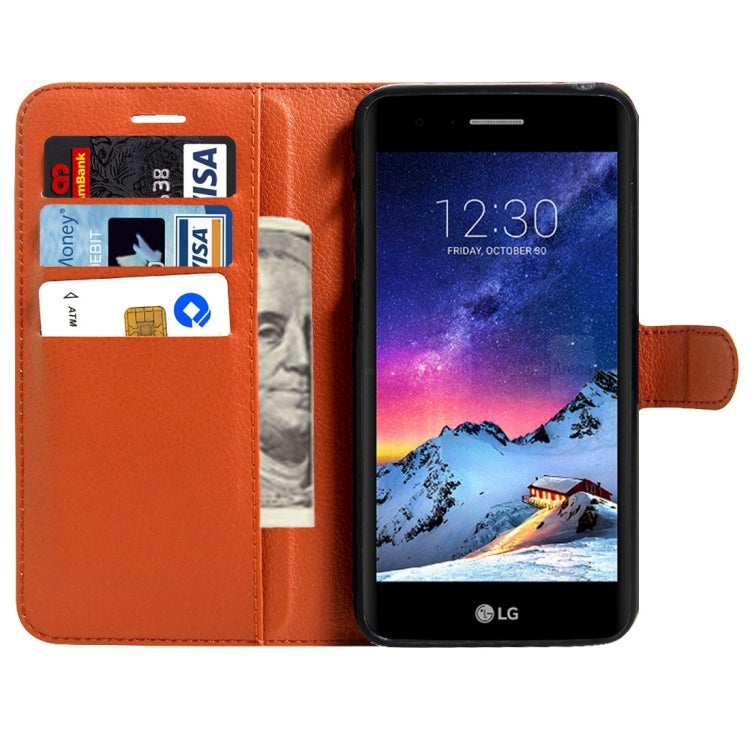 For LG K4 (2017) EU Version Litchi Texture Horizontal Flip Leather Case with Magnetic Buckle & Holder & Card Slots & Wallet