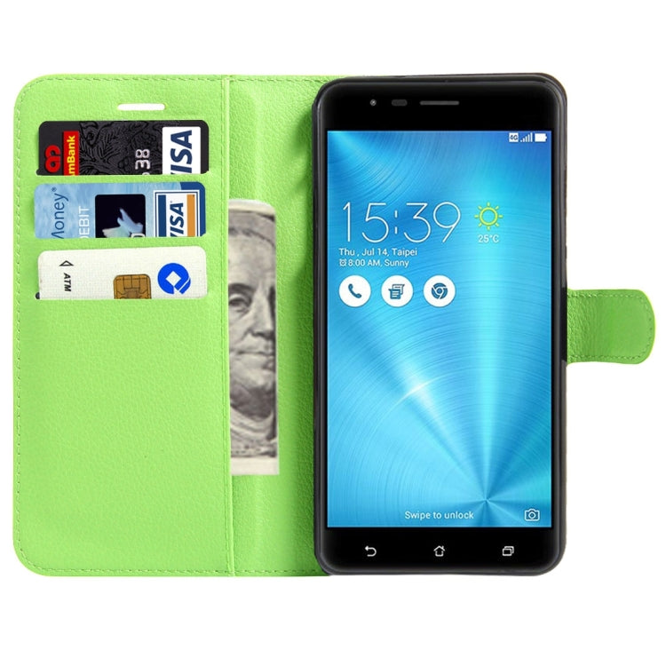 For ASUS ZenFone 3 Zoom / ZE553KL Litchi Texture Horizontal Flip Leather Case with Magnetic Buckle & Holder & Card Slots & Wallet