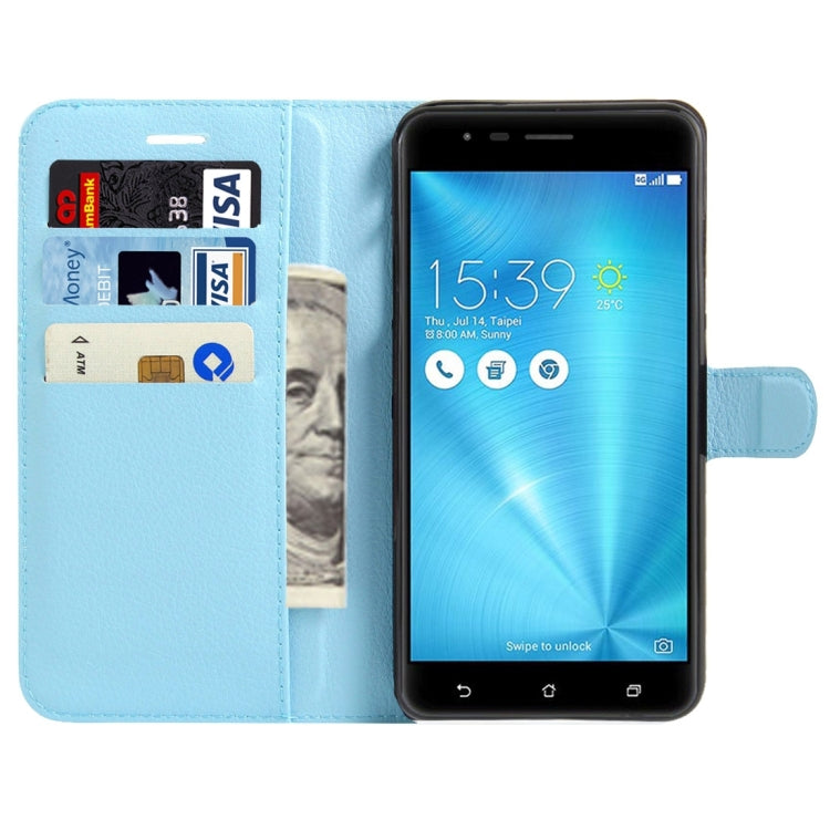For ASUS ZenFone 3 Zoom / ZE553KL Litchi Texture Horizontal Flip Leather Case with Magnetic Buckle & Holder & Card Slots & Wallet