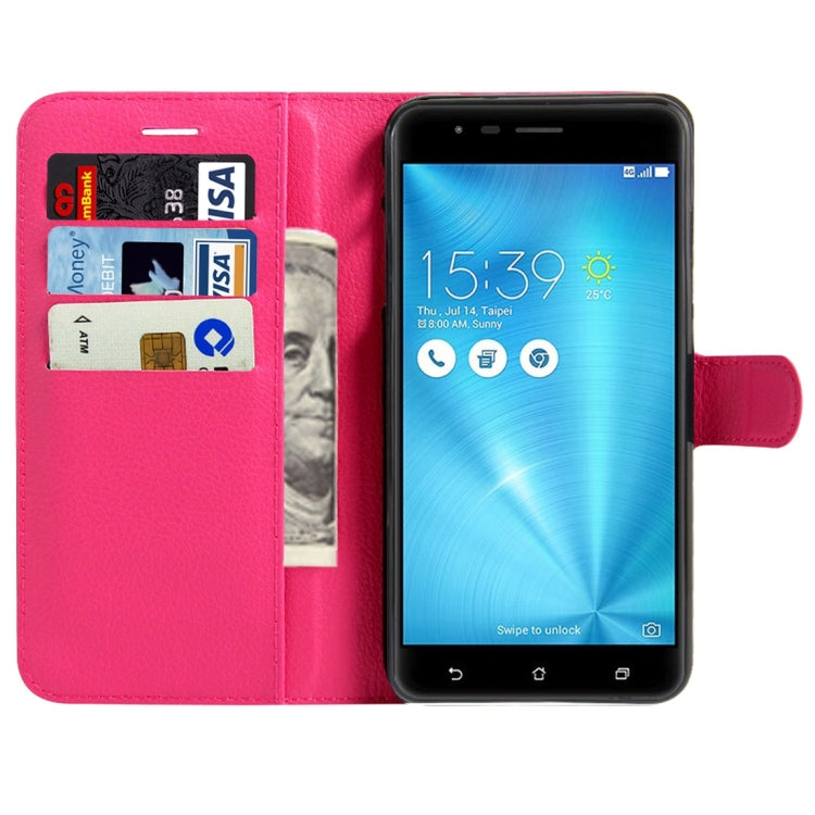 For ASUS ZenFone 3 Zoom / ZE553KL Litchi Texture Horizontal Flip Leather Case with Magnetic Buckle & Holder & Card Slots & Wallet