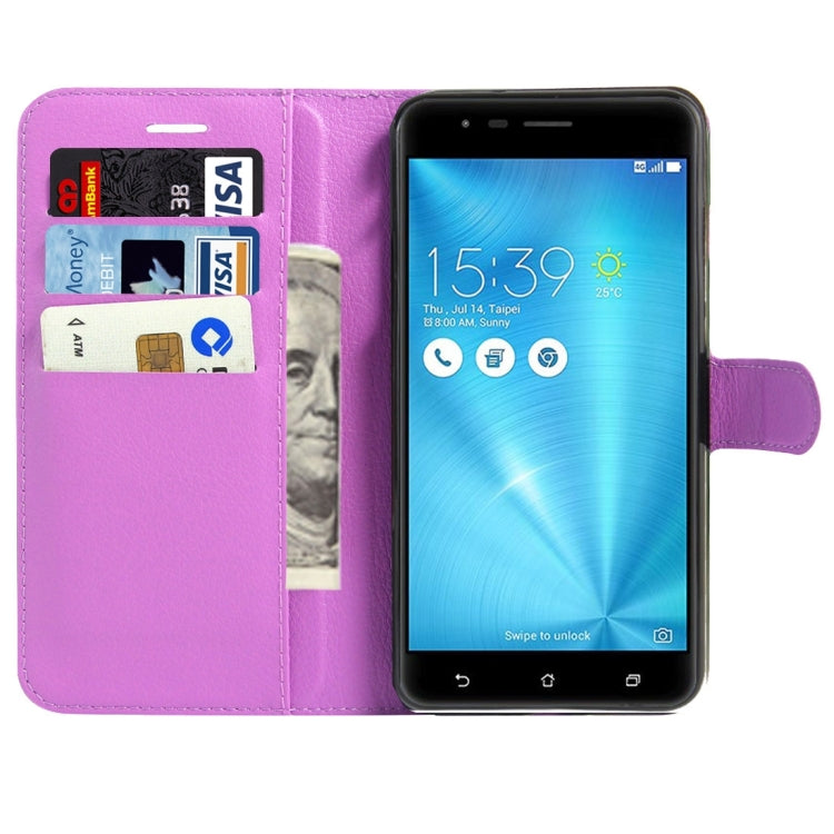 For ASUS ZenFone 3 Zoom / ZE553KL Litchi Texture Horizontal Flip Leather Case with Magnetic Buckle & Holder & Card Slots & Wallet