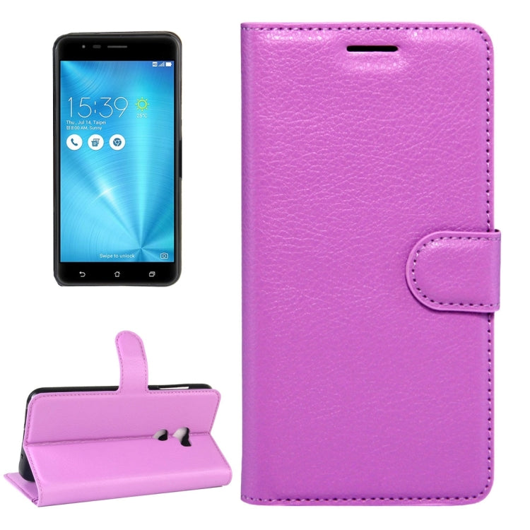 For ASUS ZenFone 3 Zoom / ZE553KL Litchi Texture Horizontal Flip Leather Case with Magnetic Buckle & Holder & Card Slots & Wallet