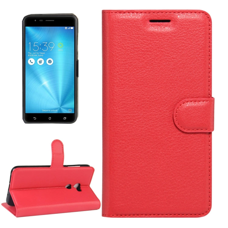 For ASUS ZenFone 3 Zoom / ZE553KL Litchi Texture Horizontal Flip Leather Case with Magnetic Buckle & Holder & Card Slots & Wallet
