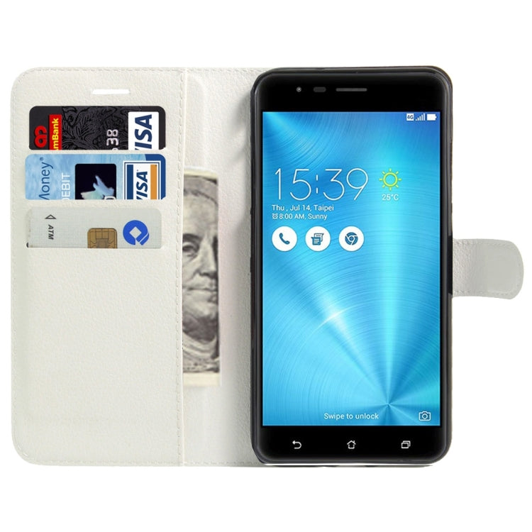 For ASUS ZenFone 3 Zoom / ZE553KL Litchi Texture Horizontal Flip Leather Case with Magnetic Buckle & Holder & Card Slots & Wallet