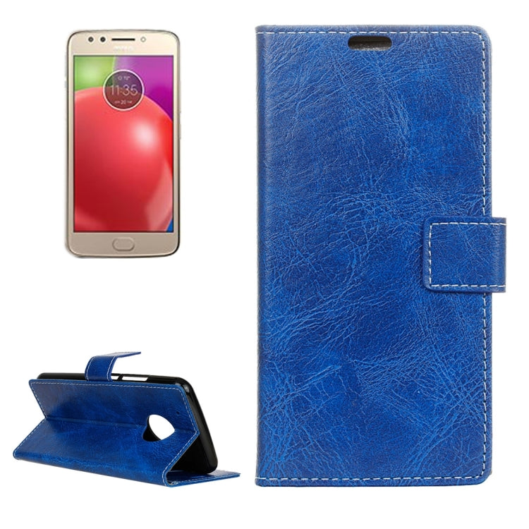 For Motorola Moto E4 (US Version ) Retro Crazy Horse Texture Horizontal Flip Leather Case with Holder & Card Slots & Wallet & Photo Frame