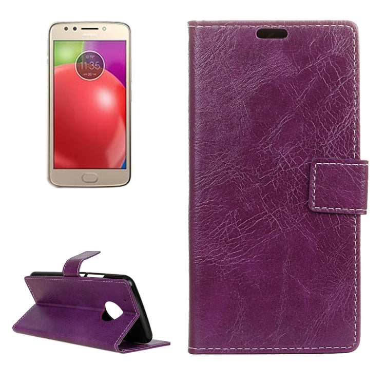 For Motorola Moto E4 (US Version ) Retro Crazy Horse Texture Horizontal Flip Leather Case with Holder & Card Slots & Wallet & Photo Frame