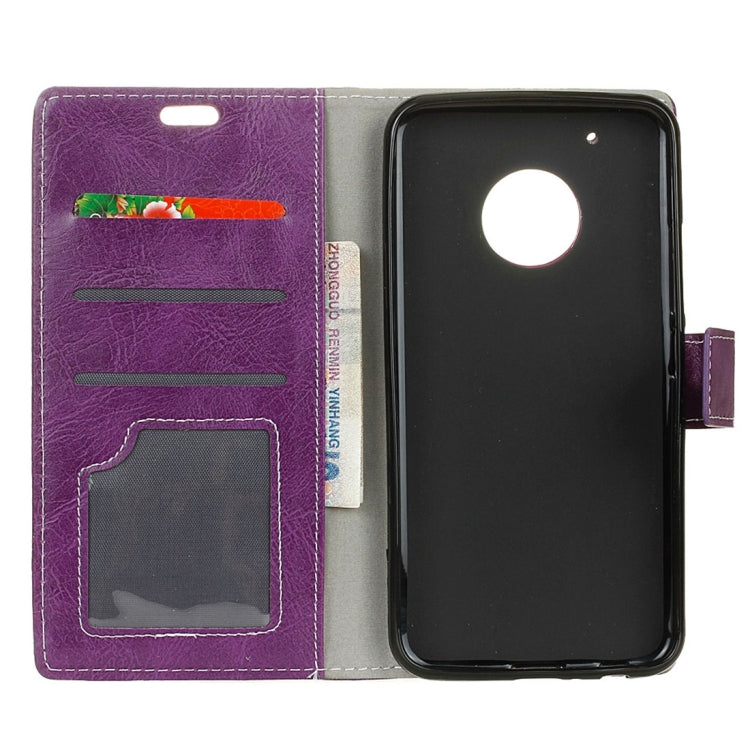 For Motorola Moto E4 (US Version ) Retro Crazy Horse Texture Horizontal Flip Leather Case with Holder & Card Slots & Wallet & Photo Frame