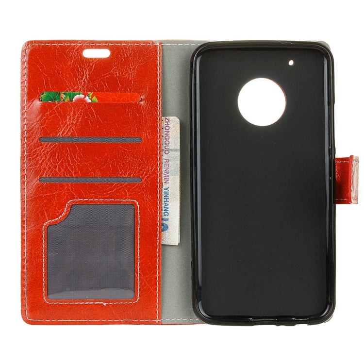 For Motorola Moto E4 (US Version ) Retro Crazy Horse Texture Horizontal Flip Leather Case with Holder & Card Slots & Wallet & Photo Frame