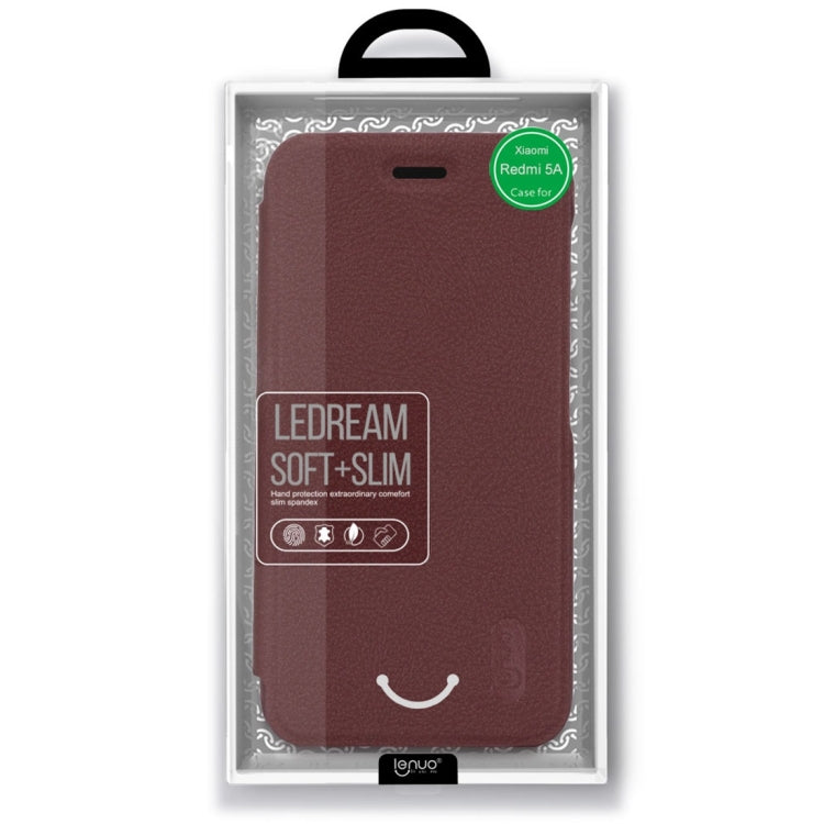 Lenuo for  Xiaomi Redmi 5A PU+PC Litchi Texture Horizontal Flip Leather Case Cover with Card Slot