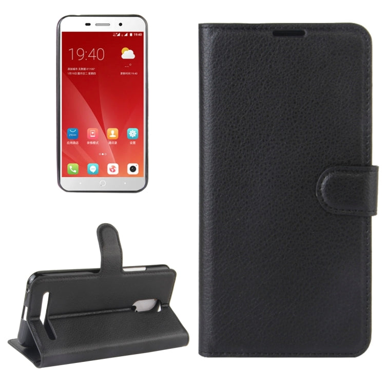 For ZTE Blade A602 Litchi Texture Horizontal Flip Leather Case with Holder & Card Slots & Wallet