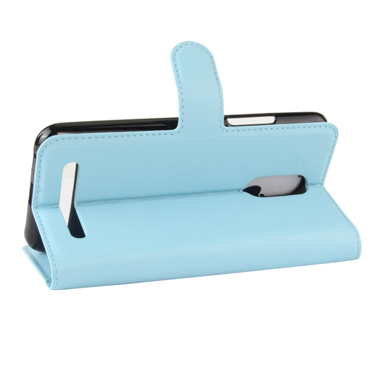 For ZTE Blade A602 Litchi Texture Horizontal Flip Leather Case with Holder & Card Slots & Wallet