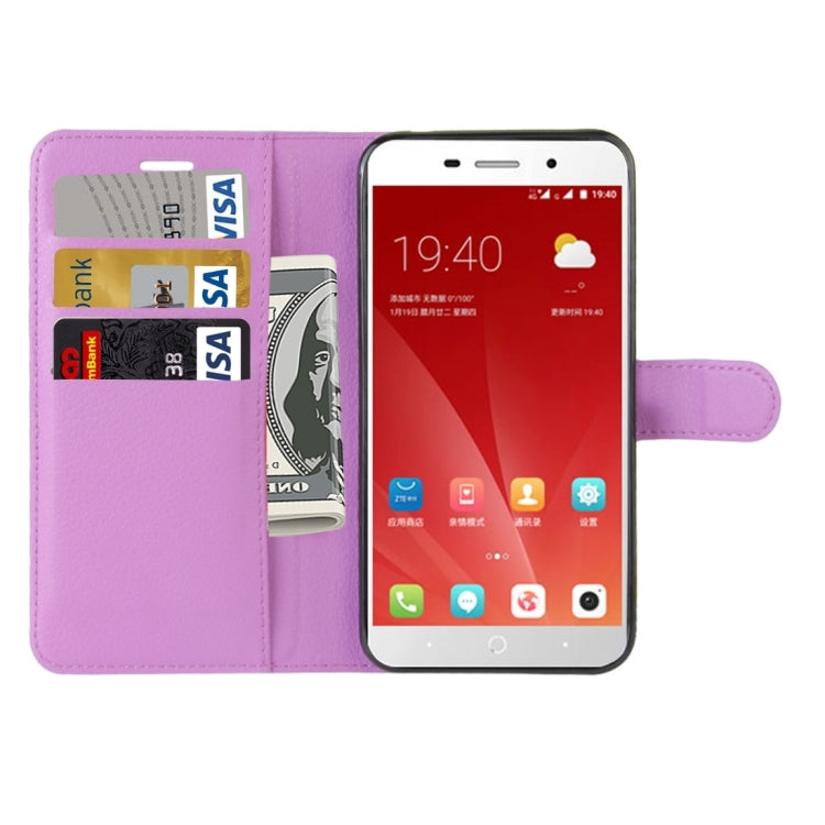 For ZTE Blade A602 Litchi Texture Horizontal Flip Leather Case with Holder & Card Slots & Wallet