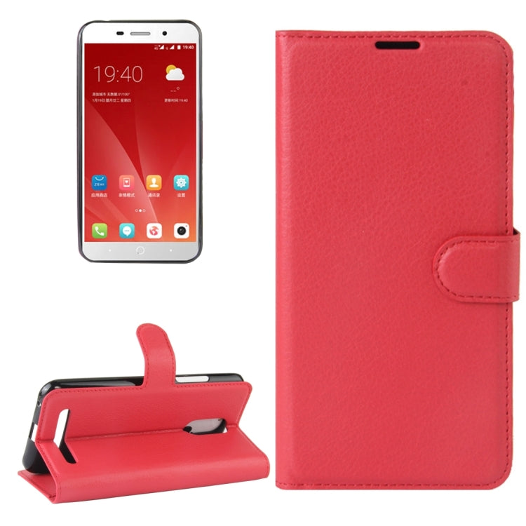 For ZTE Blade A602 Litchi Texture Horizontal Flip Leather Case with Holder & Card Slots & Wallet