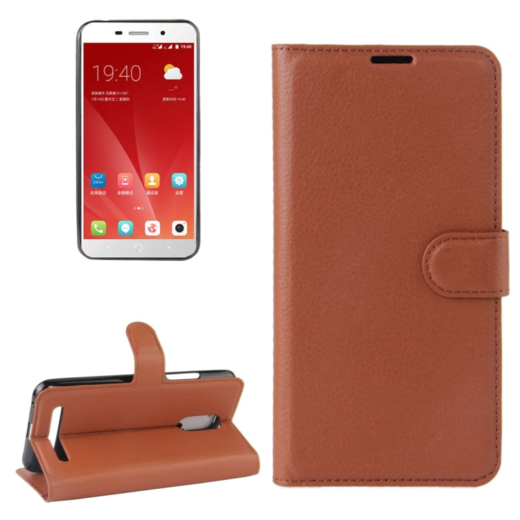 For ZTE Blade A602 Litchi Texture Horizontal Flip Leather Case with Holder & Card Slots & Wallet
