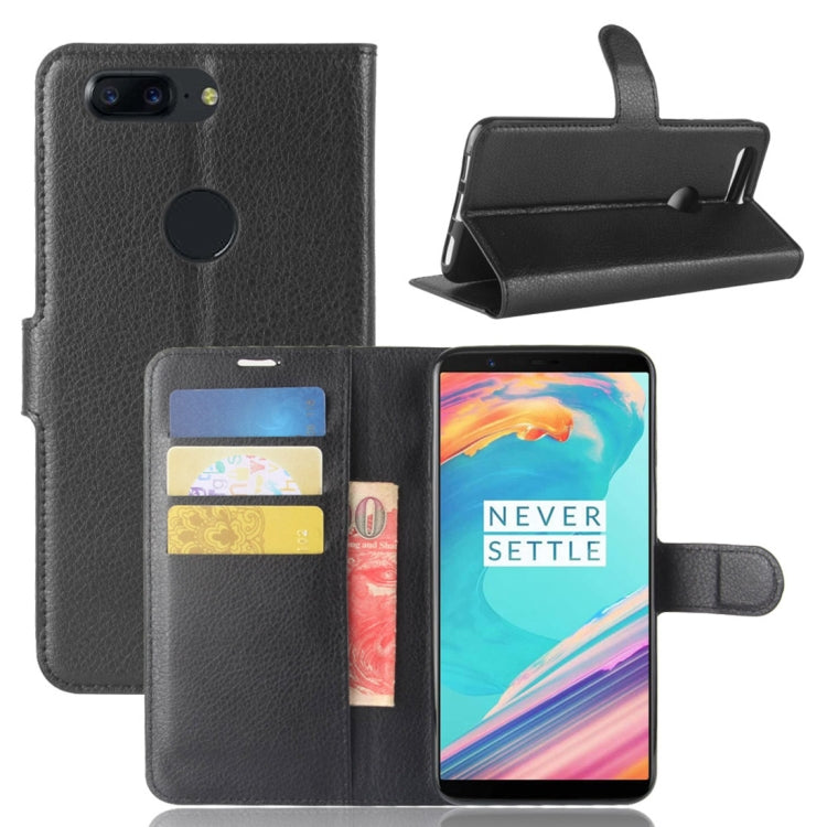 For OnePlus 5T Litchi Texture Horizontal Flip PU Leather Case with Holder & Card Slots & Wallet