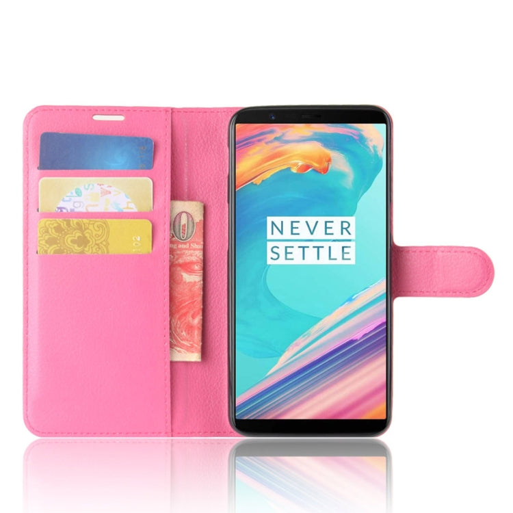 For OnePlus 5T Litchi Texture Horizontal Flip PU Leather Case with Holder & Card Slots & Wallet