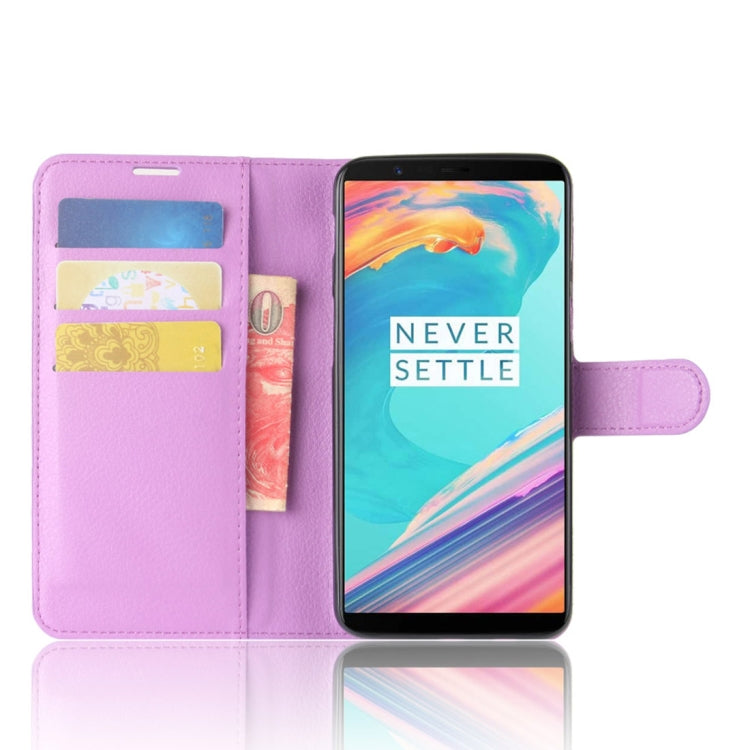 For OnePlus 5T Litchi Texture Horizontal Flip PU Leather Case with Holder & Card Slots & Wallet