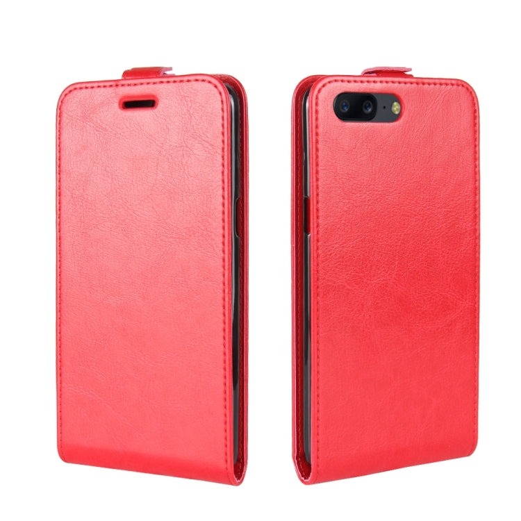 For OnePlus 5 Crazy Horse Texture Vertical Flip Leather Case with Card Slot & Photo Frame