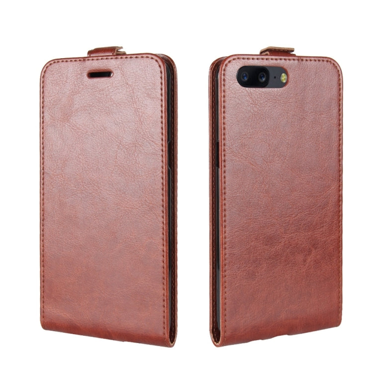 For OnePlus 5 Crazy Horse Texture Vertical Flip Leather Case with Card Slot & Photo Frame