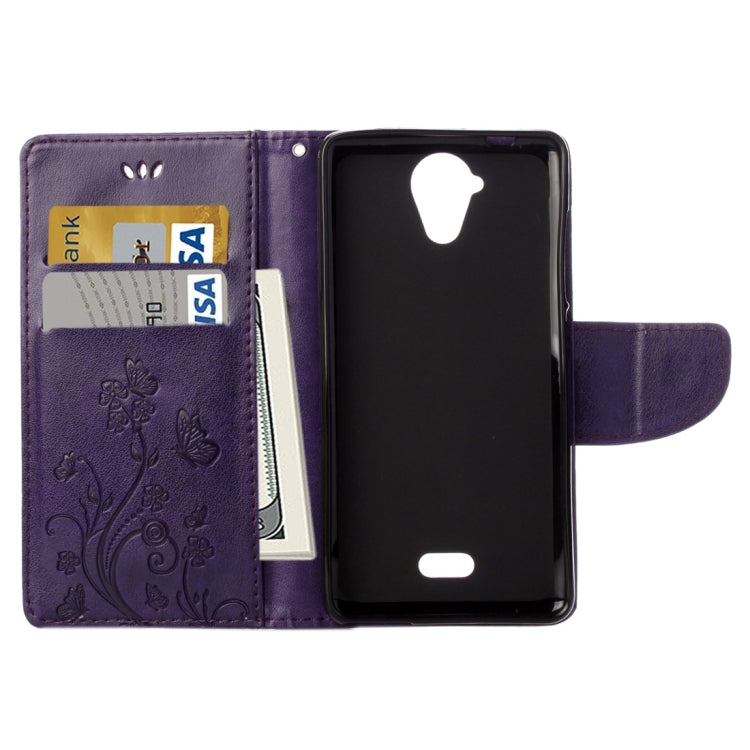 Pressed Flowers Horizontal Flip Leather Case for Wiko U Feel Lite, with Magnetic Buckle & Holder & Card Slots & Wallet