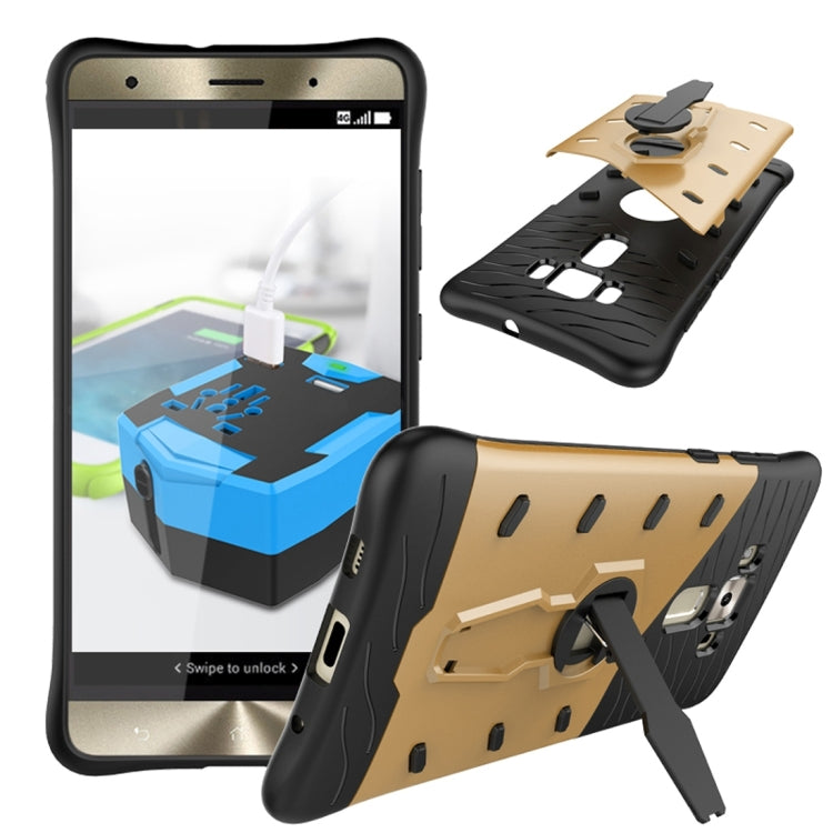 For ASUS ZenFone 3 Deluxe ZS570KL 5.7 inch Shock-Resistant 360 Degree Spin Tough Armor TPU+PC Combination Case with Holder