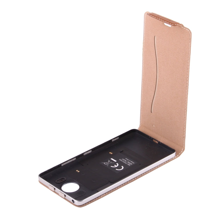 For Microsoft Lumia 950 Vertical Flip Genuine Leather Case + QI Wireless Standard Charging Back Cover(Brown)