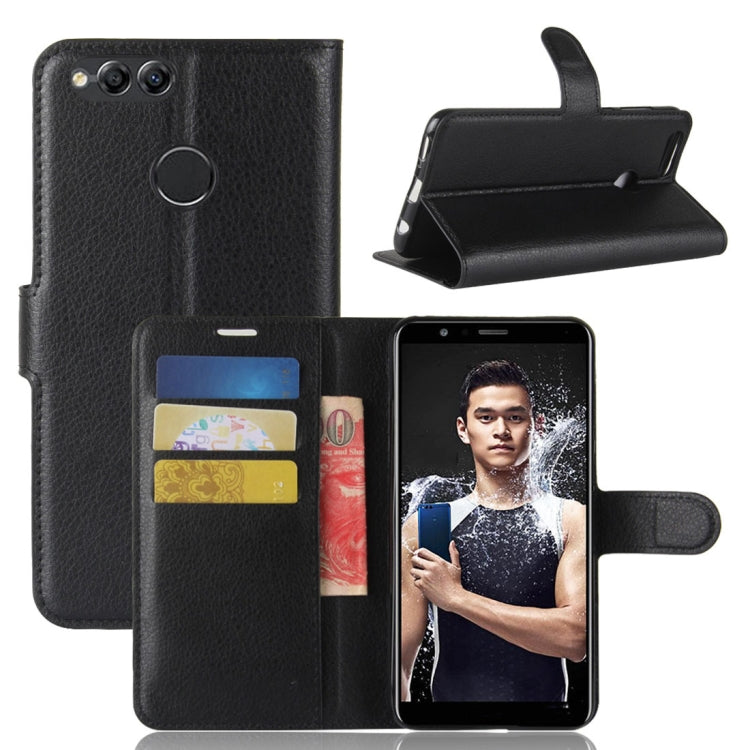 For Huawei  Honor Play 7X Litchi Texture Horizontal Flip Leather Case with Holder & Card Slots & Wallet